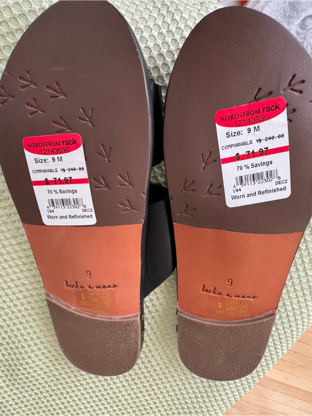Nordstrom Beek Size 9 Black All Leather Knot Slide Sandals NWT - Picture 8 of 8